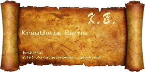 Krautheim Barna névjegykártya