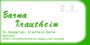 barna krautheim business card